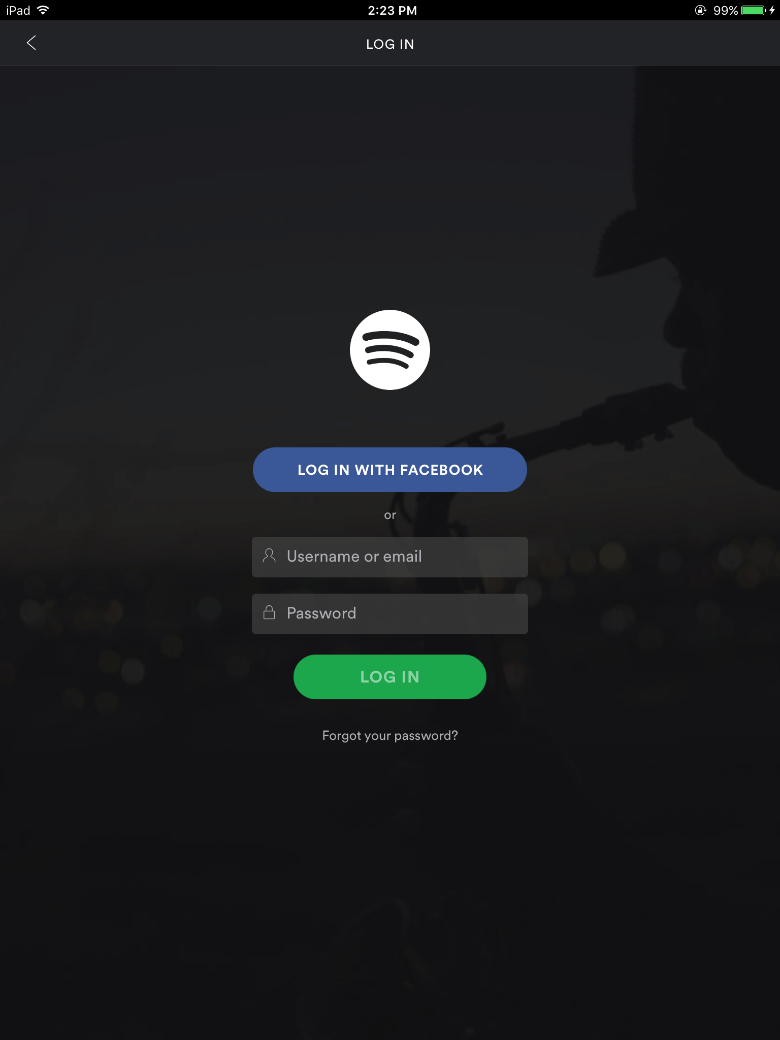 Where is the account page on spotify app android